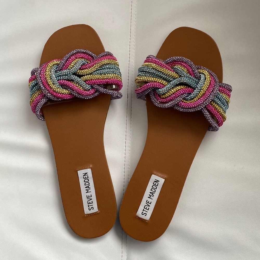 Sparkly flat sandals